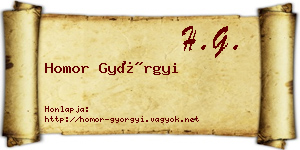 Homor Györgyi névjegykártya